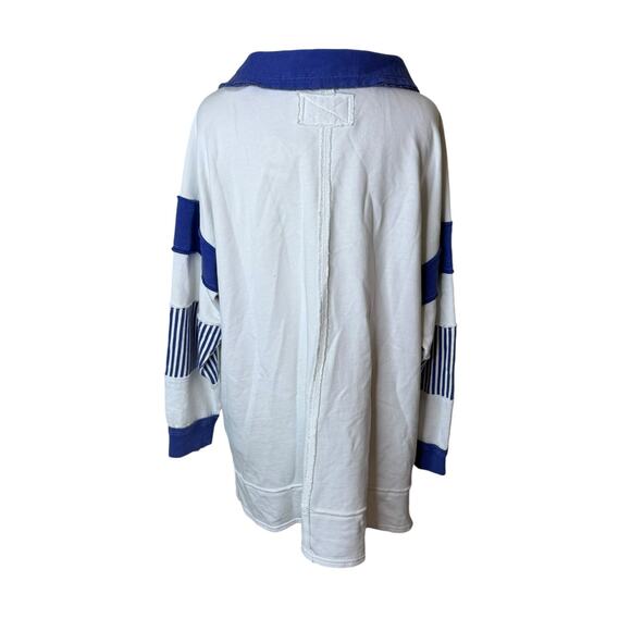 FREE PEOPLE x We The Free Clean Prep Polo In Ivory Combo White Size Large NWT - Picture 3 of 10